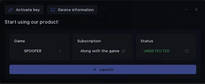 Launching spoofer in loader
